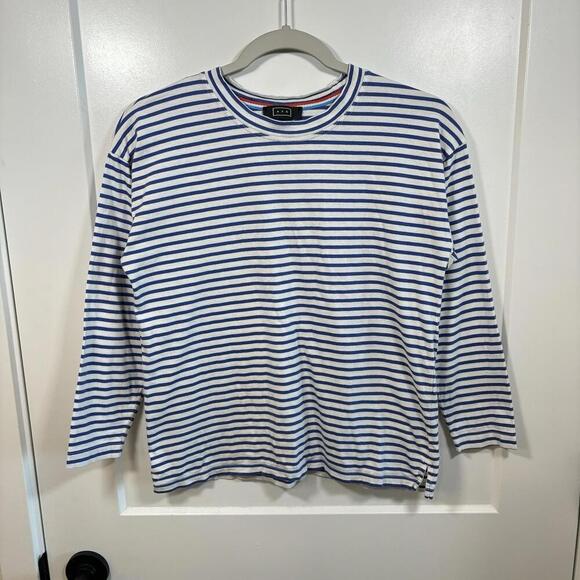 Ayr Tops - AYR Shirt Small Womens The French Fry Tee Blue Striped Long Sleeve Size Xs